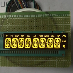 Vida útil larga del cátodo de la pantalla LED del ámbar 8 del segmento ultra brillante de encargo común del dígito 14
