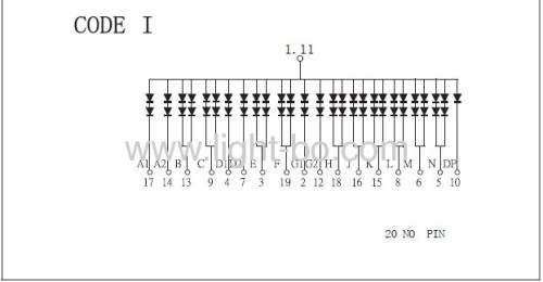 16 exhibición alfanumérica de un solo digito de la pulgada LED del segmento 2,3