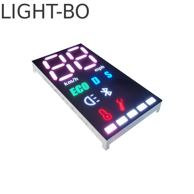 siete dígito multicolor 635nm de la pantalla LED de segmento 35mcd 3 para la motocicleta