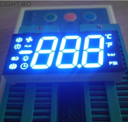 7 tridigitales modificados para requisitos particulares dividen la pantalla LED en segmentos las dimensiones externas de 47 x 22 x 9 milímetros