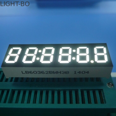 6 pantalla LED del segmento del dígito 7, reloj ultra brillante Diplay del blanco LED 0,36 pulgadas