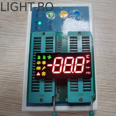 Display LED de siete segmentos de tres dígitos personalizado para el panel de control de temperatura