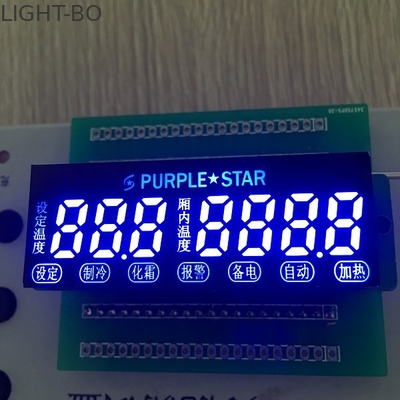 7 aduana de la pantalla LED del segmento del dígito 7 ultra azul para el control de la temperatura