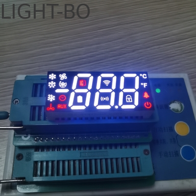 Display LED multicolor de 3 dígitos y 7 segmentos con cátodo común para controlador de refrigerador