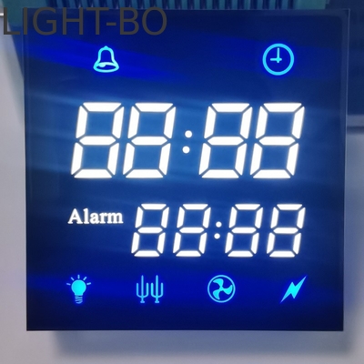 Pantalla LED de doble fila de catodo blanco/azul brillante de 7 segmentos para temporizador de microondas