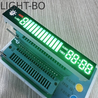 Ultra verde brillante/rojo anodo común personalizado 7 segmento pantalla LED para el capó de la cocina