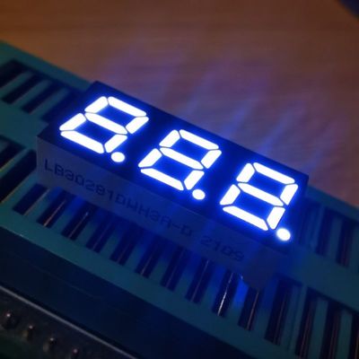 Triple dígito 0,28 pulgadas Blanco 7 segmentos LED Display Cátodo común