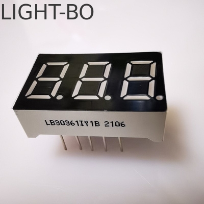 Un buen precio. 7 Segmento de 3 dígitos 9.2mm LED Display Super Brillante Ámbar Cátodo Común para el medidor de panel en línea