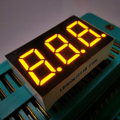 Super brillante ámbar 7 segmento 3 dígitos 9.2mm LED Display Cátodo común para panel medidor