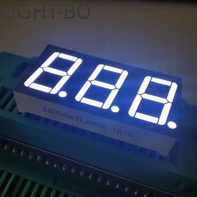 Pantalla LED de superficie gris y blanca ultra brillante de 7 segmentos de 3 dígitos de 14.2 mm con cátodo común para controlador de temperatura