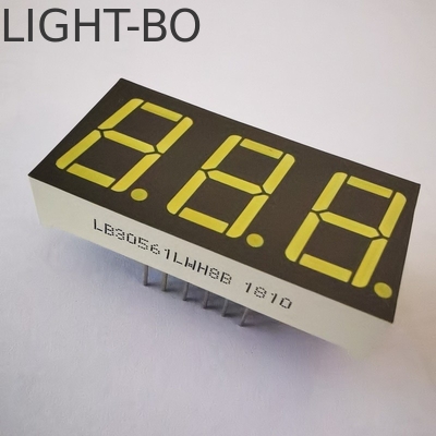 Pantalla LED Ultra Brillante Blanco Gris Superficie 7 Segmento 3 dígitos 14.2mm Cátodo común para el controlador de temperatura