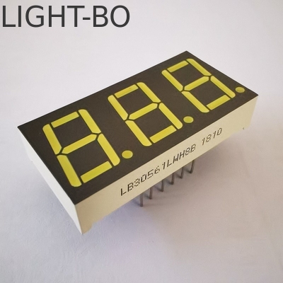 Pantalla de LED de cátodo común Ultra Brillante Blanco Gris Superficie 7 Segmento 3 dígitos 14.2 mm para el controlador de temperatura