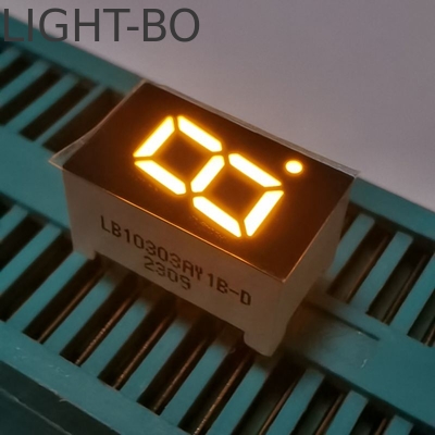 Color ámbar 7,62 mm de un solo dígito 7 segmentos LED pantalla anodo común