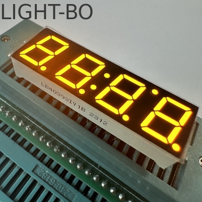 Un buen precio. Super brillante amarillo de 0,39 pulgadas 4 dígitos 7 segmentos de pantalla LED Anodo común para el indicador de humedad de temperatura en línea