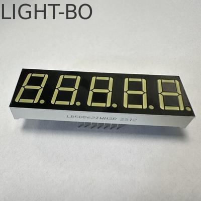 0.56 pulgadas 5 dígitos Ultra Brillante Blanco 7 Segmentos LED Display Cátodo común para el control del proceso