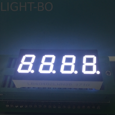 4 dígitos 0.4 pulgadas 7 segmentos Ultra Blanco LED Display Cátodo común para el monitoreo preciso del instrumento