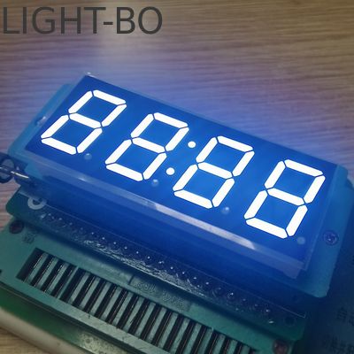 4 dígitos 7 segmentos LED Reloj de visualización Anodo común Blanco 14.2mm para temporizador digital