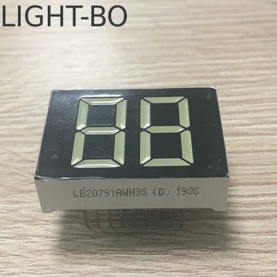 Ultra brillante Anodo común rojo 20 mm Blanco 2 dígitos 7 segmentos LED