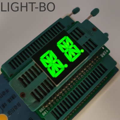Un buen precio. Pantalla LED alfanumérica de 2 dígitos y 13.8 mm con cátodo común y 14 segmentos en línea