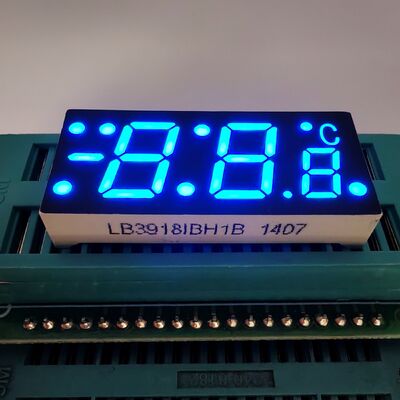 Pantalla de 7 segmentos azul ultrabrillante para medición de temperatura