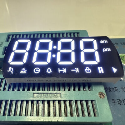 Pantalla LED de cátodo común de 7 segmentos de 4 dígitos y 0.67 pulgadas ultra brillante blanca personalizada para hornos