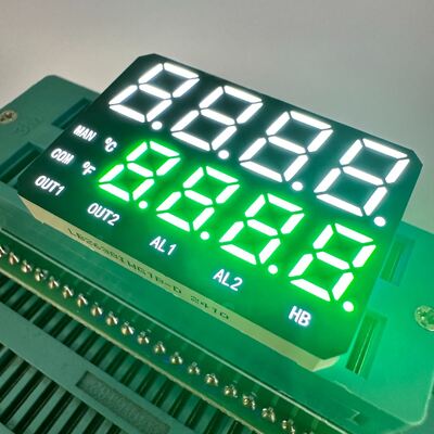Un buen precio. Pantalla LED de 7 segmentos personalizada, ánodo común de 26x38MM para indicador de temperatura, color blanco/verde puro, línea dual, 4 + 4 dígitos en línea