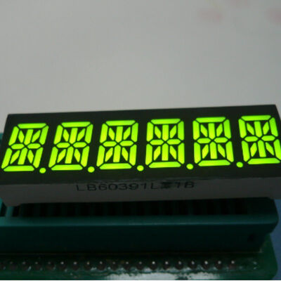Un buen precio. Pantalla LED de 6 dígitos y 14 segmentos de ánodo común verde súper brillante de 0,39 pulgadas para panel de instrumentos en línea