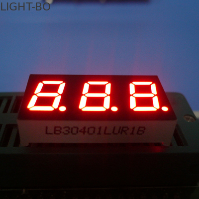 0.4 pulgadas de color rojo brillante 7 segmentos de pantalla LED de tres dígitos Anodo común