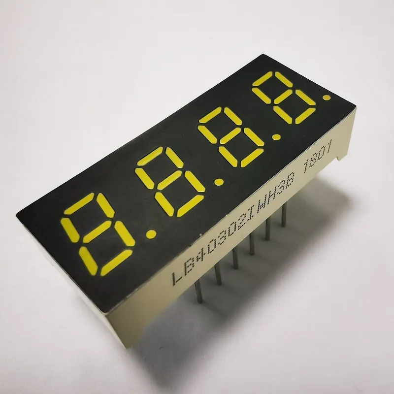 4 dígitos 7 segmentos de pantalla LED con cátodo común Ultra Blanco 7.62 mm para indicador de temperatura 0