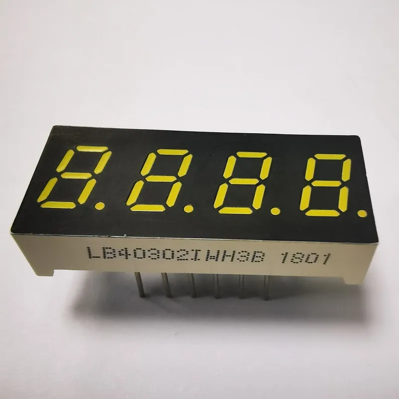 Display LED de 7 segmentos de 7,62 mm de color blanco con ánodo común para el indicador de temperatura 1