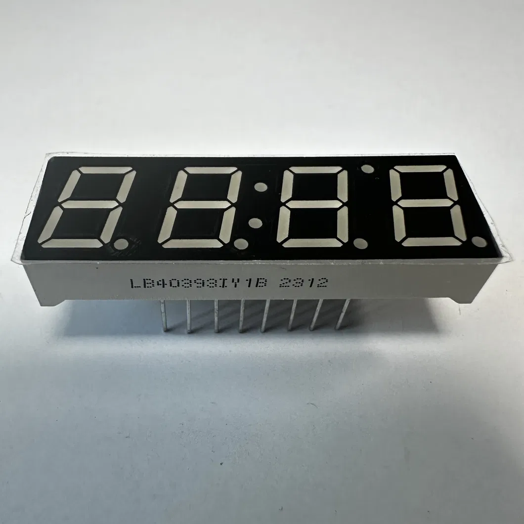 0.39"Display LED amarillo de 7 segmentos con ánodo común para el indicador de humedad de temperatura 0