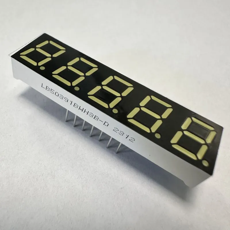 Ultra Blanco 7 Segmento LED Display 5 dígitos 0,39 pulgadas Anodo común para el indicador digital 1