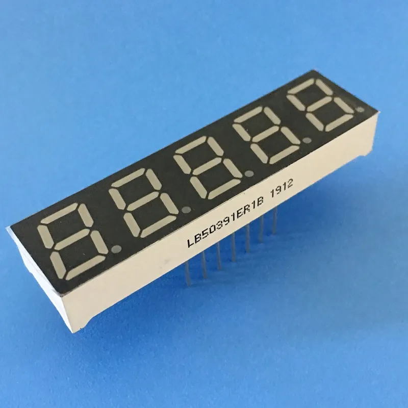 Display LED de 7 segmentos rojo súper brillante de 0,39 pulgadas 5 dígitos Anodo común para convertidor de frecuencia digital 0