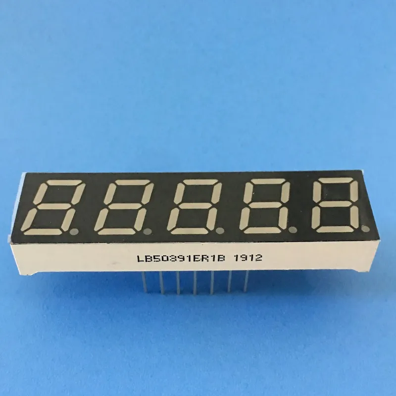 Display LED de 7 segmentos rojo súper brillante de 0,39 pulgadas 5 dígitos Anodo común para convertidor de frecuencia digital 4