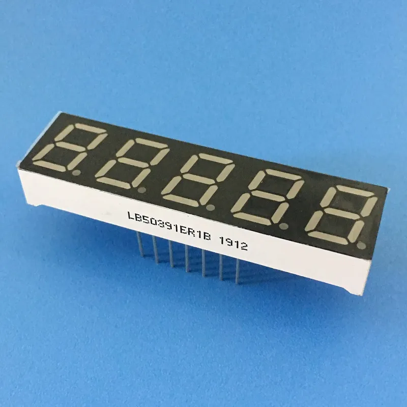 Display LED de 7 segmentos rojo súper brillante de 0,39 pulgadas 5 dígitos Anodo común para convertidor de frecuencia digital 5