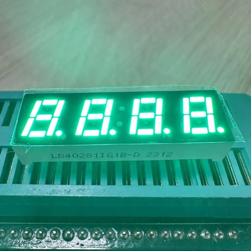 Pantalla LED de 7 segmentos de 4 dígitos Cátodo común verde puro para temperatura y humedad 0