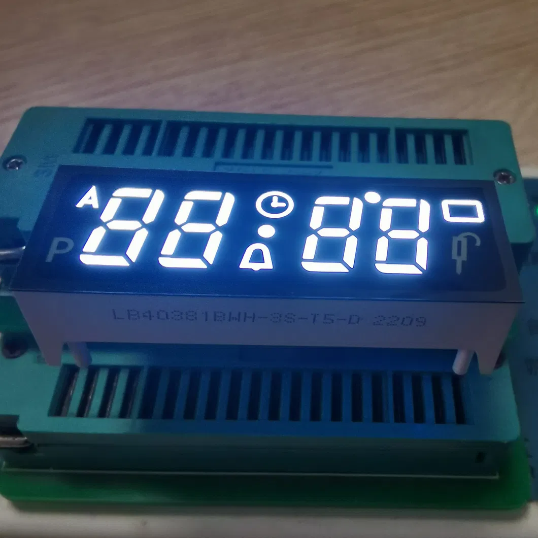 Display LED de 7 segmentos de 4 dígitos con ánodo común ultrablanco para temporizador de horno incorporado 0
