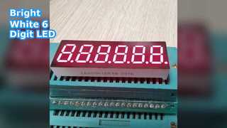 Pantalla LED blanca de 7 segmentos, 0,36 pulgadas, 6 dígitos